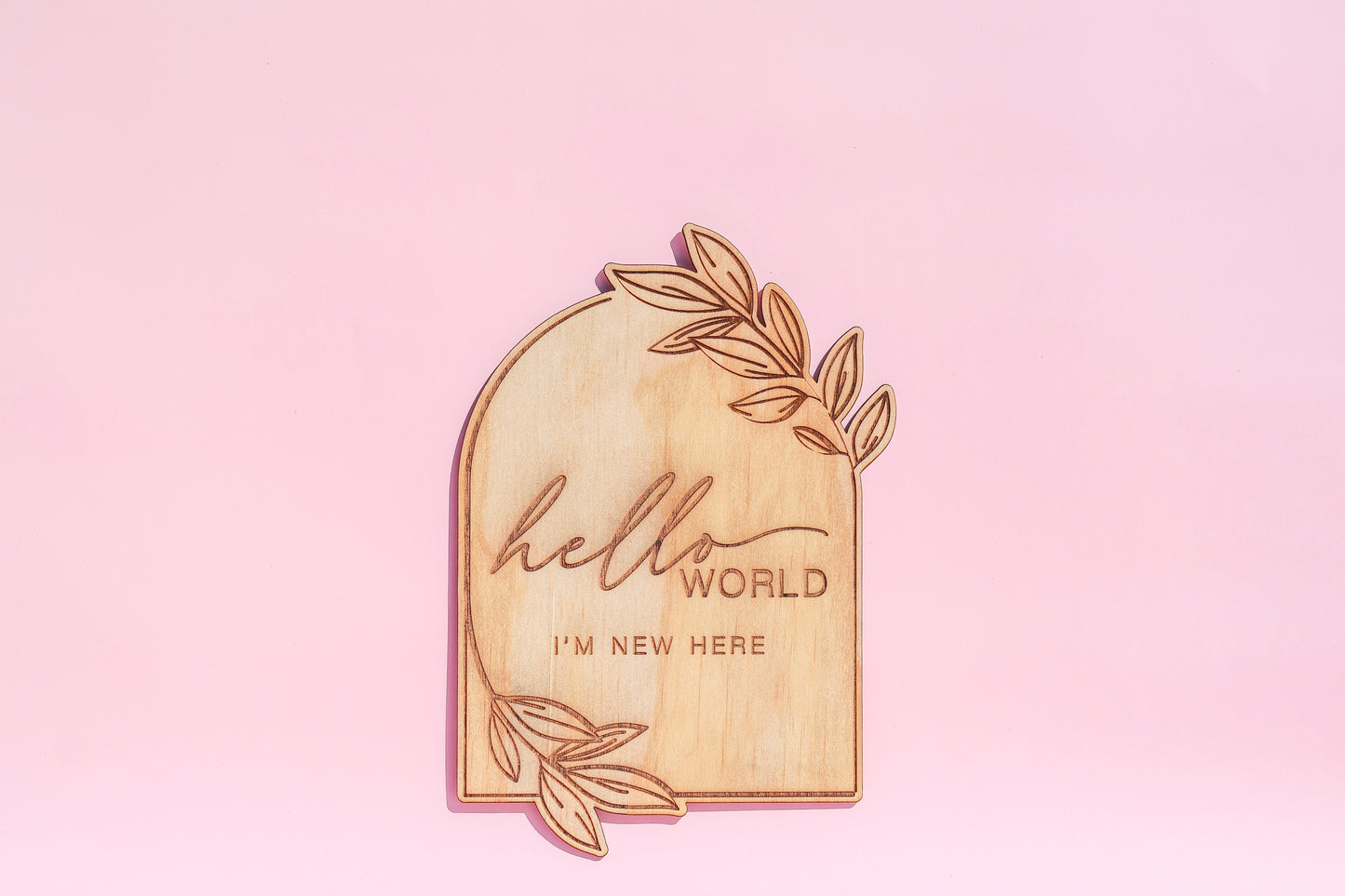 Newborn Announcement Plaque – Hello World Botanical Design