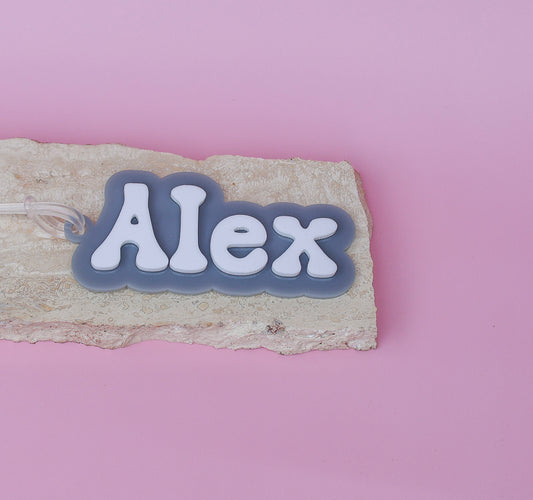 Personalised Acrylic Bag Tag – Custom Name Label
