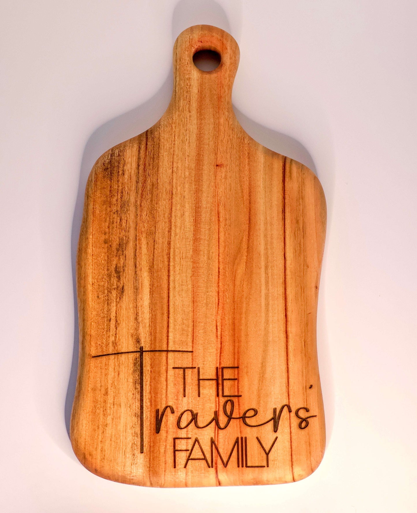 Medium Engraved Paddle Board – Camphor Laurel with Custom Design Options K&R Collective