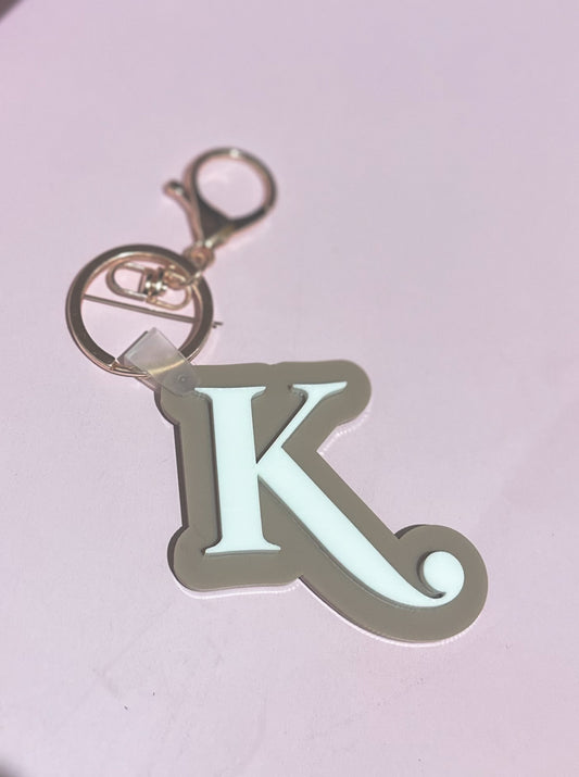 Personalised Acrylic Initial Keyring