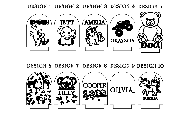 Personalised LED Night Light – Custom Name Nursery Lamp