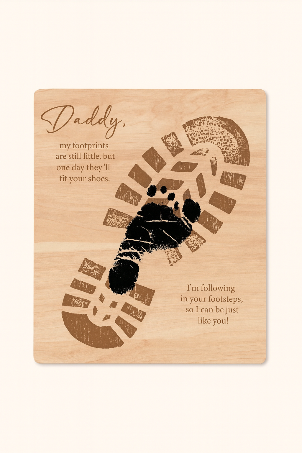 Personalised Wooden Footprint Plaque for Dad DIY