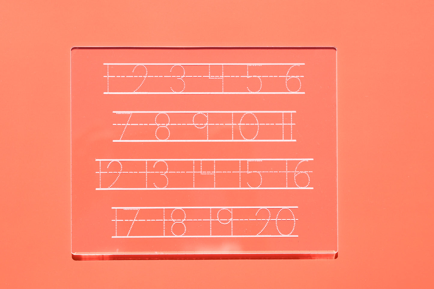 Number & Alphabet Tracing Board – Clear Acrylic Educational Tool for Kids