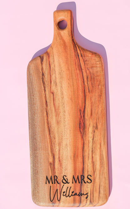Engraved Paddle Board – Camphor Laurel with Custom Design Options