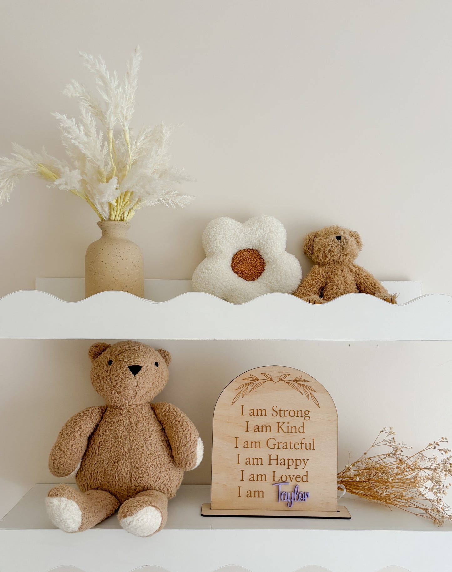 Personalised Affirmation Plaque – Custom Timber Self-Esteem Sign for Kids