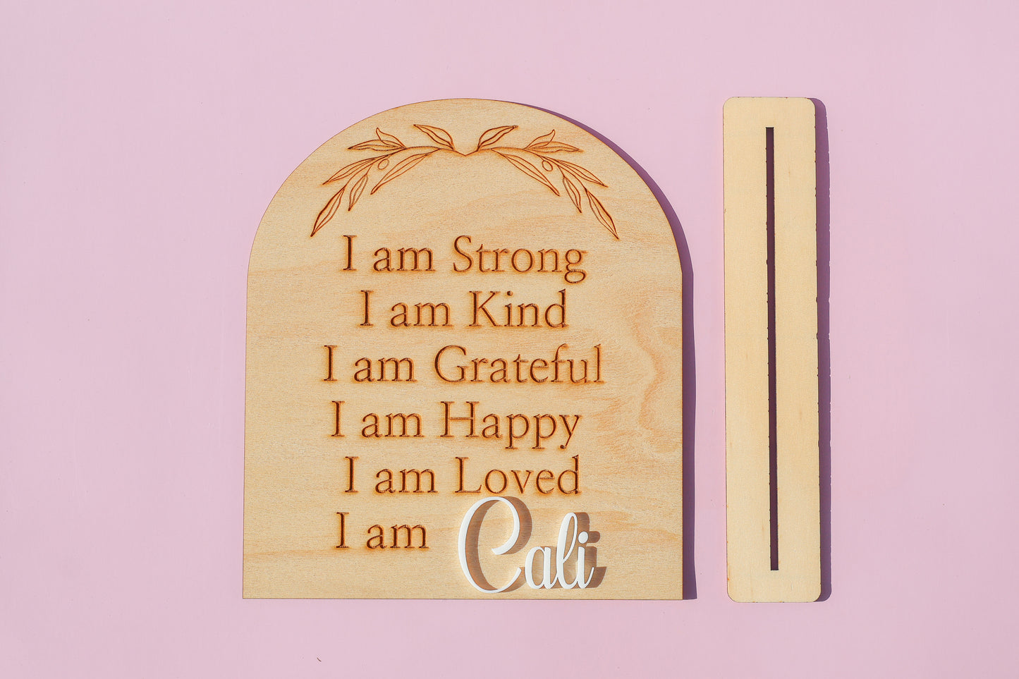 Personalised Affirmation Plaque – Custom Timber Self-Esteem Sign for Kids