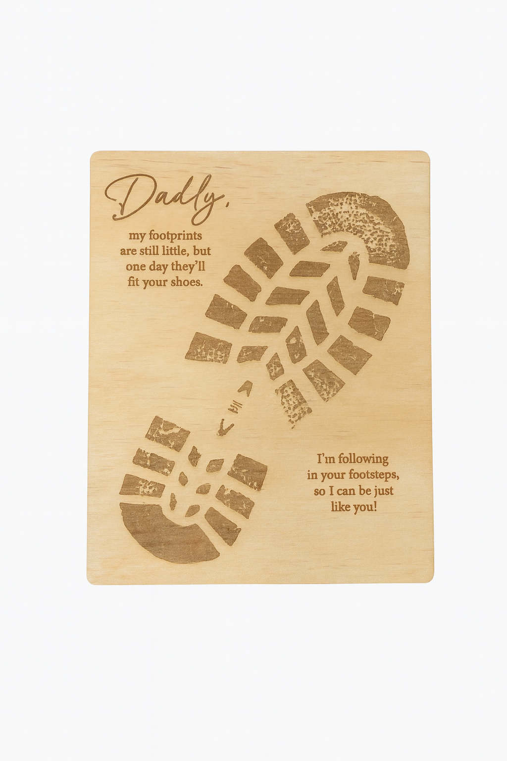 Personalised Wooden Footprint Plaque for Dad DIY