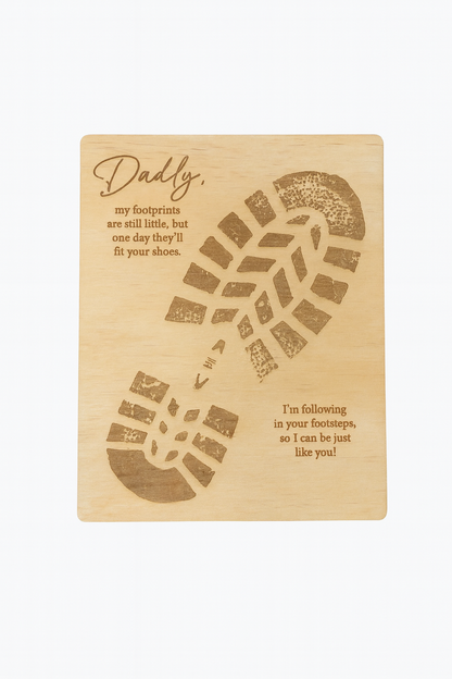 Personalised Wooden Footprint Plaque for Dad DIY