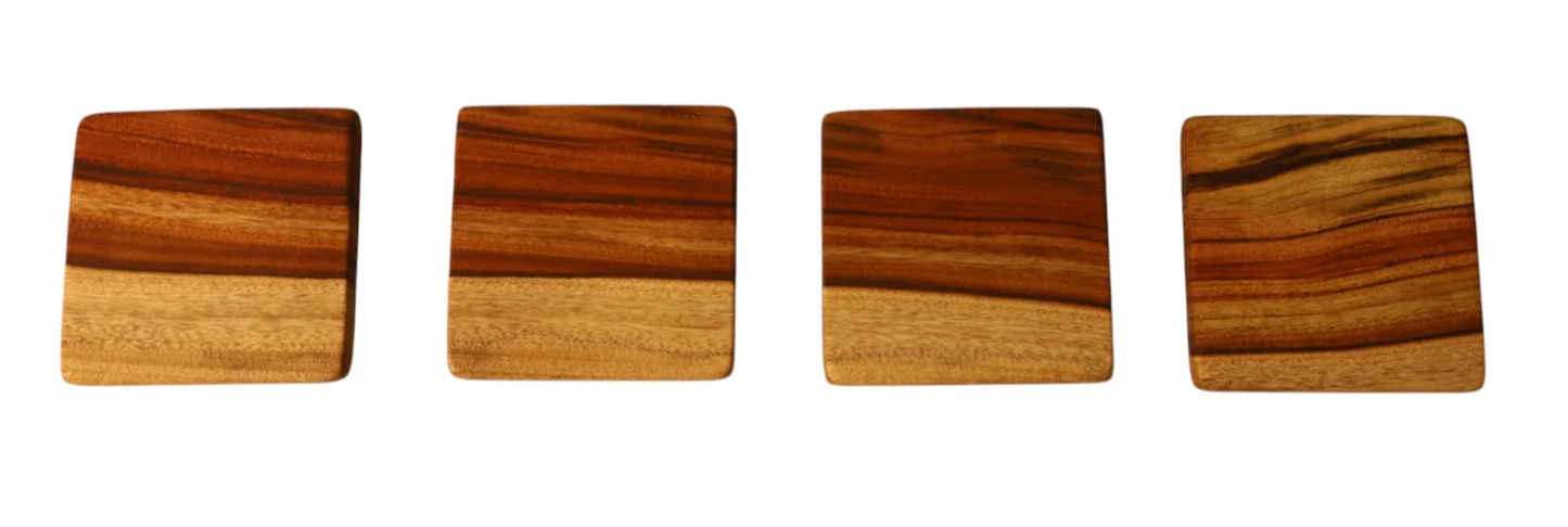 Personalised Camphor Laurel Coasters (Set of 4)